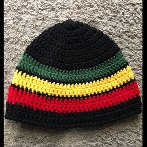 [Hand Knit] Rasta Color Beanie; Size M
